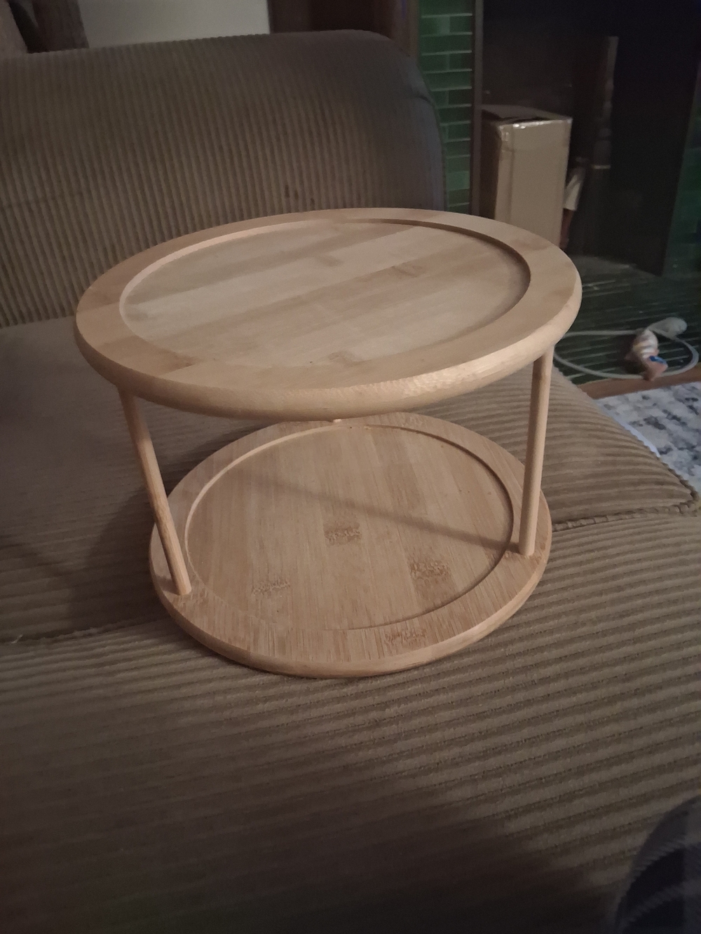 Two-Tier Bamboo Serving Stand - Natural